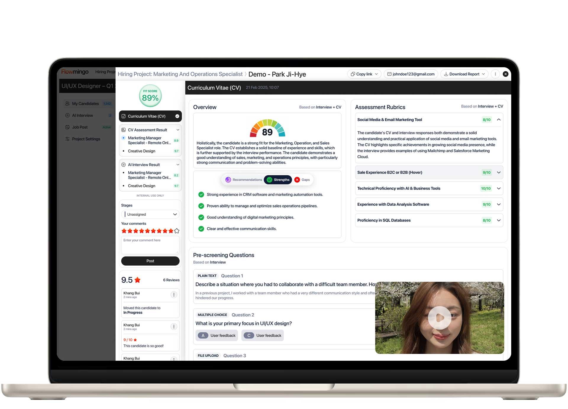 CV-integrated insights